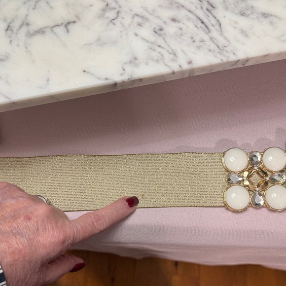 Lilly Pulitzer Jewel Gold and White Women's Belt - Picture 8 of 12